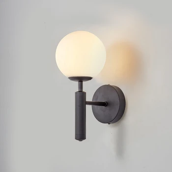 Modern Minge de Sticlă Lampă de Perete Pentru Dormitor Decor Acasă Noptiera Studiu de Citit-Lumini de Bronz Negru Scări de Iluminat AC85-265V
