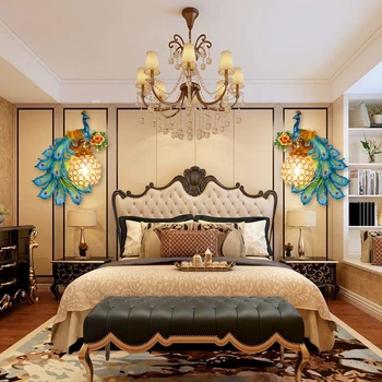 Moderne de perete de lumină de cristal culoar noptiera dormitor cabecero de cama lampara comparativ