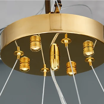 Modernă cu led-uri plafon candelabru pentru living sala de mese aur cristal luciu de interior, corpuri de iluminat rotunde de cristal lampă