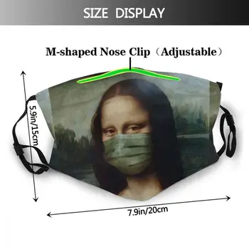 Mona Lisa Amuzant Art Carantină Stil Design Reutilizabile Masca De Fata Anti Ceata Masca Cu Filtre Capacul De Protecție Respiratorie Mufla