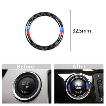 Motor auto Start Stop One-faceți clic pe Butonul Start Cadru Inel Decor Fibra de Carbon Pentru BMW Seria 3 E90 E92 E93 Accesorii Auto