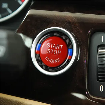 Motor auto Start Stop One-faceți clic pe Butonul Start Cadru Inel Decor Fibra de Carbon Pentru BMW Seria 3 E90 E92 E93 Accesorii Auto