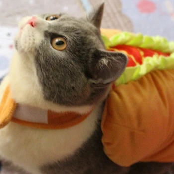 [MPK Costume de Companie] Hotdog Sandwich Costum de Pisica, Pisica Burger, Costum Amuzant pentru Pisoi, Pisici și Câini de talie Mică