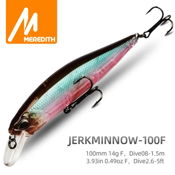 MRERDITH JERK MINNOW 100F 14g Fierbinte Model de Pescuit Nada Greu Momeala 24Color wobbler Minnow de Calitate Profesională Depth0.8-1.5 m
