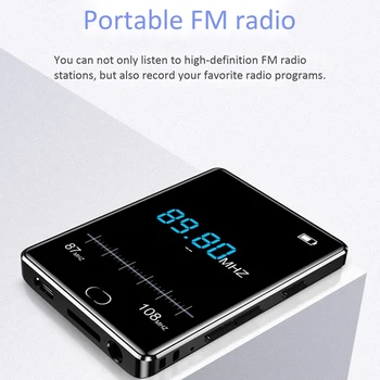 Music Player 2.5 Inch MP4 Full Sn Bluetooth Music Player Aliaj de Zinc Externe Pierderi Mp4 cu Presa Sn Funcție