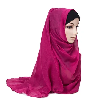 Musulmane Hijab Eșarfă Șaluri și Împachetări Vălului Islamic Solid Moale de Bumbac Femei Eșarfe de sex feminin Furat foulard