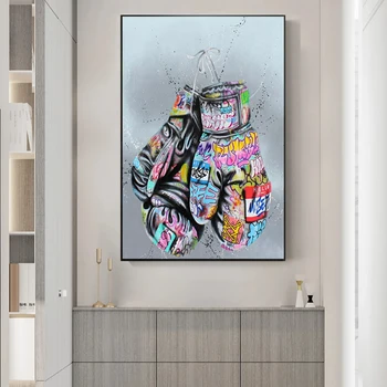 Mănuși de box de Arta Graffiti, Postere si Printuri pe Perete Panza Pictura Wall Street Art Poza pentru Living Decor Acasă