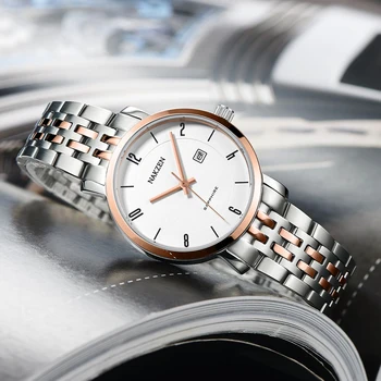 NAKZEN de Lux Topuri Brand Femei Cuarț ceas de mână Doamnelor din Oțel Complet Impermeabil Ceasuri de sex Feminin Safir Rochie de Designer Ceasuri