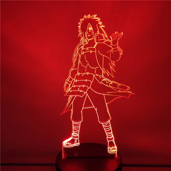 Naruto Anime Lumina de Noapte Sasuke, Madara Durere Madara a CONDUS Lumina de Noapte plina de culoare USB 3d Lumina pentru Decor Camera Copii Copii Naruto Cadouri