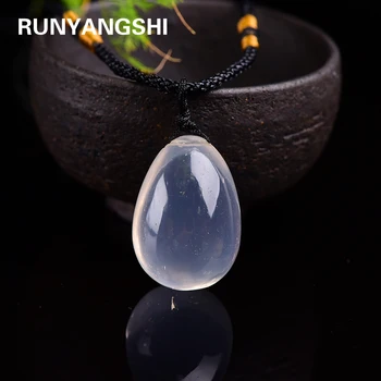 Naturale alb cristal forma de ou pandantiv Clar Cuarț Colier Bijuterii de energie piatră de vindecare piatră prețioasă cadou