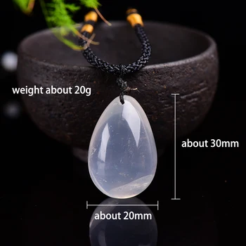 Naturale alb cristal forma de ou pandantiv Clar Cuarț Colier Bijuterii de energie piatră de vindecare piatră prețioasă cadou