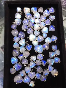Naturale Piatra de Lumină Albastră Inima Dragoste Șirag de mărgele Colier cu Un Pandantiv 18x17mm Piatră prețioasă Femei Barbatii Iubesc Cristal de Vindecare AAAAA