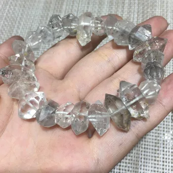 Naturale Rare cristale de cuarț pietre puncte duble Herkimer Diamond brățară pentru daruri de vindecare