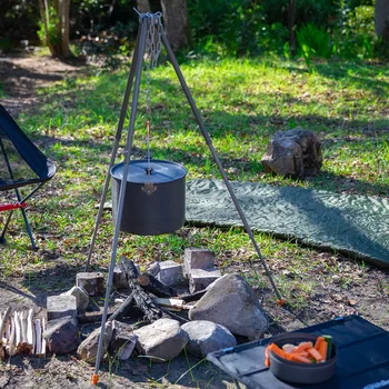 Naturehike Camping Foc Perdeaua Oală Foc De Tabara Vesela De Picnic, Gratar Pliabil Gătit Trepied Cuptor În Aer Liber
