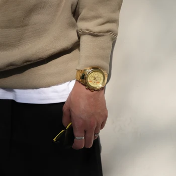 NAVIFORCE Oameni de Afaceri Ceas Marca de Lux de Aur din Oțel Inoxidabil Încheietura mîinii Ceas rezistent la apa Militare Cuarț Ceasuri Relogio Masculino