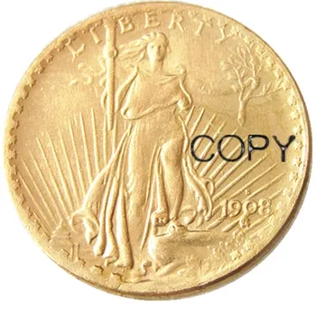 NE 1908 - 1933 SAINT GAUDENS $20 DOLAR de AUR Placate cu Aur de Monede Copie