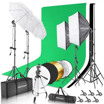 Neewer Complete De Fotografie Kit De Iluminare: 8.5x10feet Fundal Sistem de Sprijin/800W 5500K Umbrele, Softbox Continuu de Iluminat