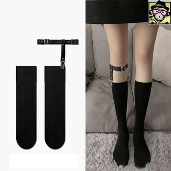 - Negru De Înaltă Calitate Femei Șosete Până La Genunchi Vițel Lungime Genunchi Șosete Tendință De Moda Doamnelor Sosete Lungi Japoneză Cosplay Ciorap Buton