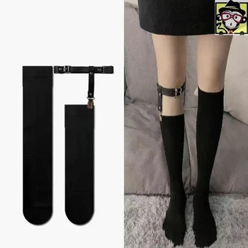 - Negru De Înaltă Calitate Femei Șosete Până La Genunchi Vițel Lungime Genunchi Șosete Tendință De Moda Doamnelor Sosete Lungi Japoneză Cosplay Ciorap Buton