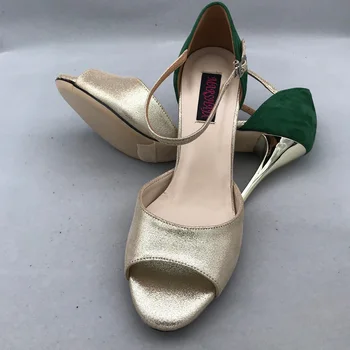 New Sosire Argentina Tango Dans Pantofi de nunta si petrecere pantofi pentru femei MST6205GLGR 7.5 cm toc 9cm toc disponibile