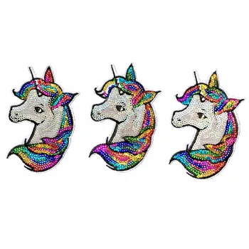 New Sosire Colorate, Paiete Unicorn Patch-uri pentru Haine de Fier pe Parches DIY Accesorii DIY Cusut Decor Aplicatiile 5Pcs/lot