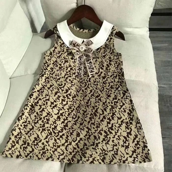 Noi 2021 moda de Vara marca de scrisoare stil haine copii fete rochie vesta print printesa