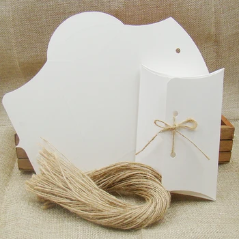NOI Diy, alb/negru/maro perna de afișare cutie de 50pcs +50pcs șir pentru bomboane /nunta /eveniment cadou stroage hârtie perna box