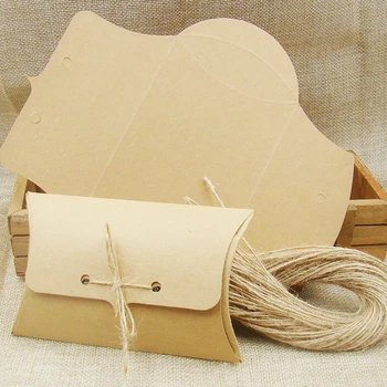 NOI Diy, alb/negru/maro perna de afișare cutie de 50pcs +50pcs șir pentru bomboane /nunta /eveniment cadou stroage hârtie perna box