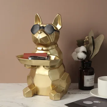 NORHTEUINS Rășină Câine de Stocare Figurine Moderne Animal Statuie Interior Decor Acasă Suveniruri pentru Birou Camera de zi de Decorare Cadouri