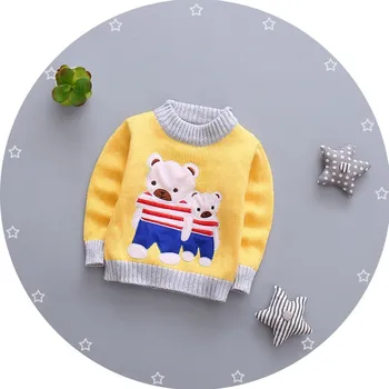 Nou 2016 fete copii baieti toamna/iarnă caldă desene animate pulovere copii pulovere îmbrăcăminte exterioară Urs pulover pentru Nou-născut Q192