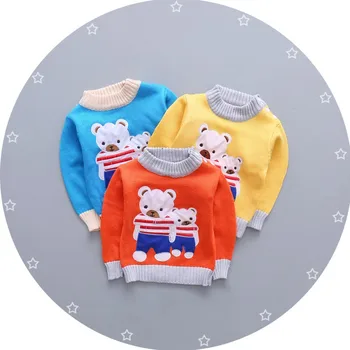 Nou 2016 fete copii baieti toamna/iarnă caldă desene animate pulovere copii pulovere îmbrăcăminte exterioară Urs pulover pentru Nou-născut Q192