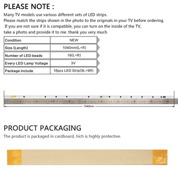 (Nou Kit)18 BUC LED backlight benzi pentru Samsung TV UN50F6400AF 2013SVS50F R 7 L 9 D2GE-500SCB-R3 D2GE-500SCA-R3 CY-HF500CSMV1H