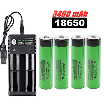 Nou, Original, 3.7 V 18650 3400mah NCR18650B Litiu Baterie Reîncărcabilă Pentru baterii si incarcator USB