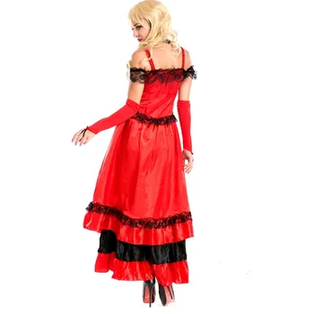 Nou stil francez roșu cancan dans costum de dansatoare de dans rochie de club petrecere spania de dans, rochie fancy costume