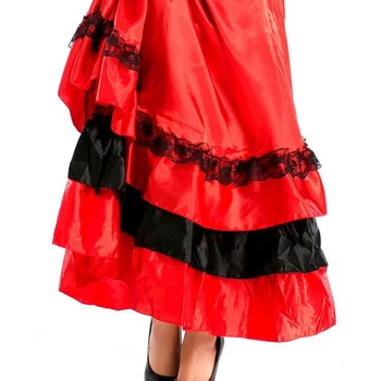 Nou stil francez roșu cancan dans costum de dansatoare de dans rochie de club petrecere spania de dans, rochie fancy costume