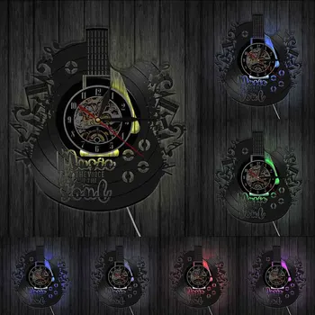 Noua Chitara disc de Vinil Ceas de Perete Muzica LP Vintage Ceas de Perete Decor Acasă Instrumente Muzicale de Cadou Pentru un Iubitor de Muzică Chitarist