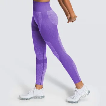 Noua Moda Sexy Talie Solduri Tricotată Fără Mare Întindere Umiditate Wicking Respirabil Yoga Sport Fitness De Funcționare Jambiere Femei