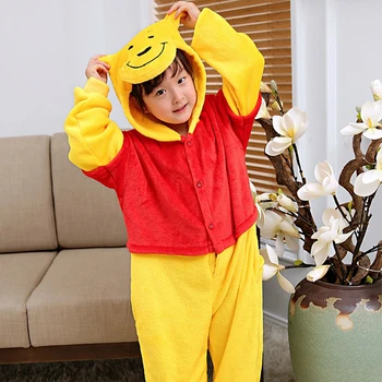 Noul Copil Adult Flanel Cosplay Costum Urs Winnie Onesie Costume Pentru Unisex Crea Dans Fantezie Pijama Petrecere De Halloween