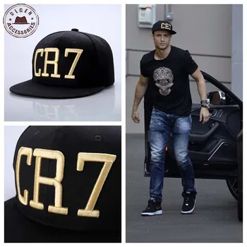Noul Cristiano Ronaldo CR7 Negru Sepci de Baseball hip hop Snapback hat unisex margine plat pălării reglabil [HUB021]