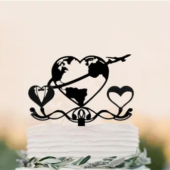Noul Design Hartă a Lumii Nunta Tort Fân, Mireasa si Mirele de Călătorie Hartă a Lumii Mr & Mrs Tort Fân pentru Petrecerea de Nunta Decor