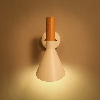 Noul Design Reglabil Lampa de Perete din Lemn de culoare Tranșee de Perete Pliabil Alb negru Lămpi de Noptieră Lumini de Lectură Acasă de Iluminat E27