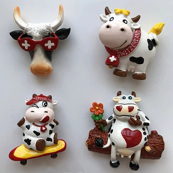 Noul Manual Pictate Drăguț Elveția Vaca 3D Magneți de Frigider Turism, magazin de Suveniruri Frigider Autocolante Magnetice Cadou