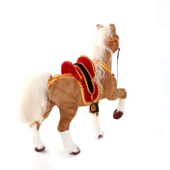 Noutate de Simulare de Cal cu Mânere Jucării Blana naturala de Ponei Papusi Model Animal Cadou pentru Copii Copii Creative Decor Acasă Ornament