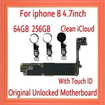 NU iCloud pentru iphone 8 Placa de baza cu Touch ID/Fara Touch ID,Original, deblocat pentru iphone 8 Logica bord cu Deplină Chips-uri