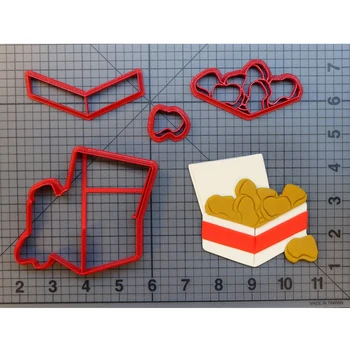Nuggets de pui Cookie Cutter Set Fondant Cupcake Sus Cutter Personalizate Imprimate 3D Iepuras de Ciocolata Creioane colorate Decorare Tort Instrument