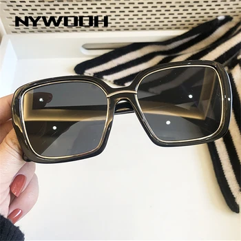 NYWOOH Pătrat ochelari de Soare Femei de Moda Retro Gradient de Ochelari de Soare 2021 Bărbați Negru Mare Cadru de Epocă Ochelari de UV400