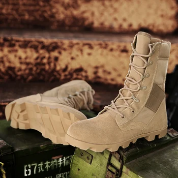 Oamenii Deșert Tactice Bocanci Militari Respirabil în aer liber Zapatos Glezna Dantela-up Cizme de Luptă Calitate Forță Specială Tactice Pantofi