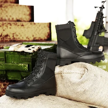 Oamenii Deșert Tactice Bocanci Militari Respirabil în aer liber Zapatos Glezna Dantela-up Cizme de Luptă Calitate Forță Specială Tactice Pantofi