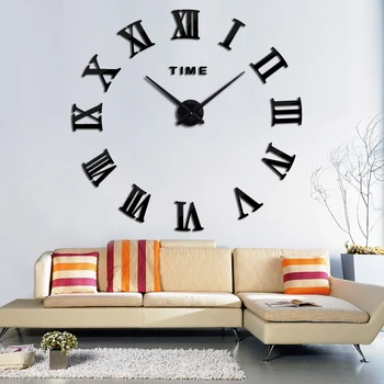 Oferta speciala de acril oglindă ceas de perete autocolante diy încă de viață ceasuri camera de zi ceasuri de acasă decor modern cuarț ceas