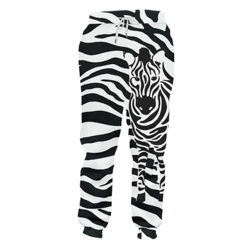 OGKB Pantaloni Casual Băiat Nou Timp Liber Leopard Pantaloni 3D Imprimate Dungi de Zebra Hiphop de Mari Dimensiuni Costume Unisex de Iarna Pantaloni